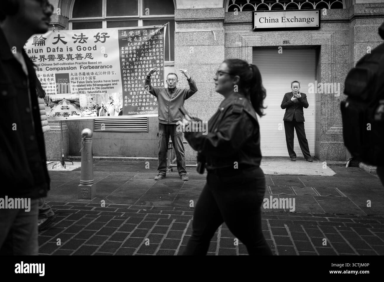 Falun Dafa Practitioners, China town London Stock Photo