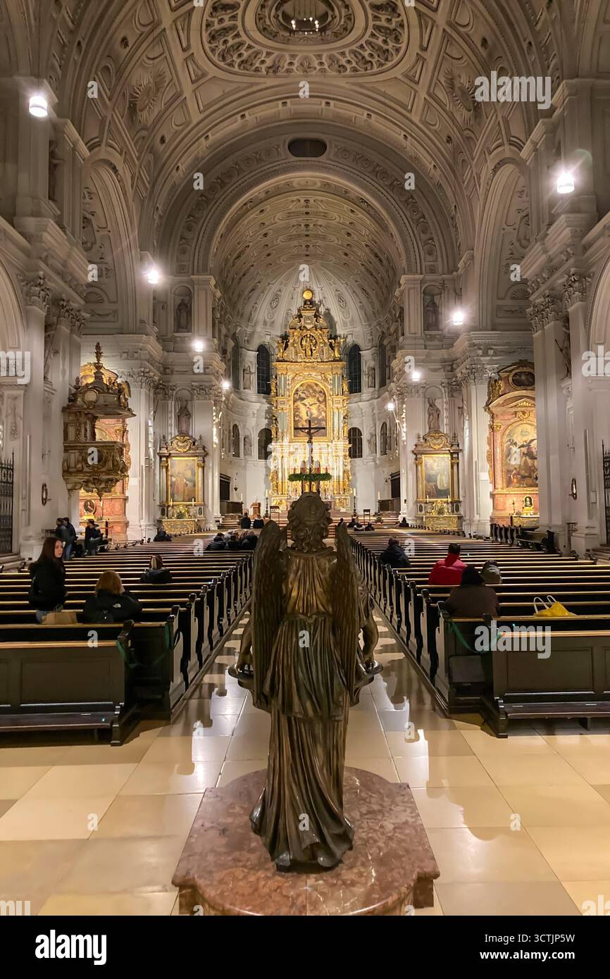 MUNICH, GERMANY - DECEMBER 1, 2024: St. Michael's is a Jesuit church, the largest Renaissance church north of the Alps in Munich, Bavaria, Germany on - Smartphone Captured Stock Image