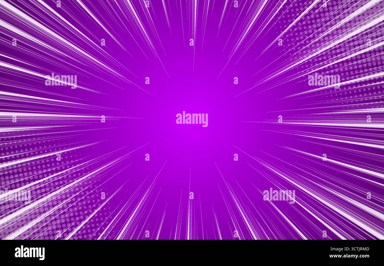 Radial speed lines for comic books. Explosion background.Vector illustration. Stock Vector