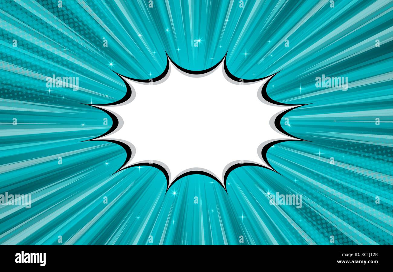 Radial speed lines for comic books. Explosion background.Vector illustration. Stock Vector