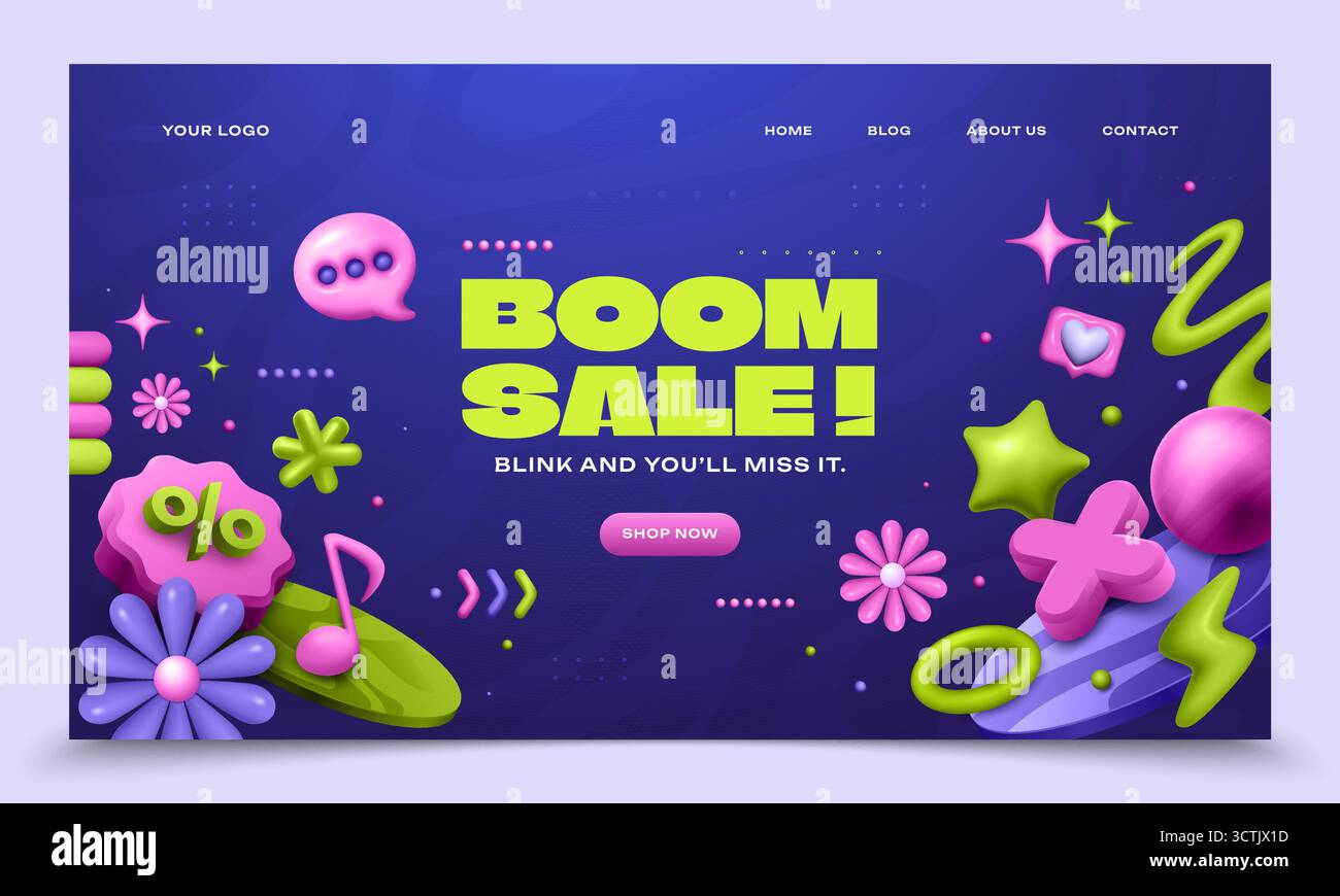 Message Layout 3d Layout of Colorful 3D Elements Framing a Central Message Area Stock ...
