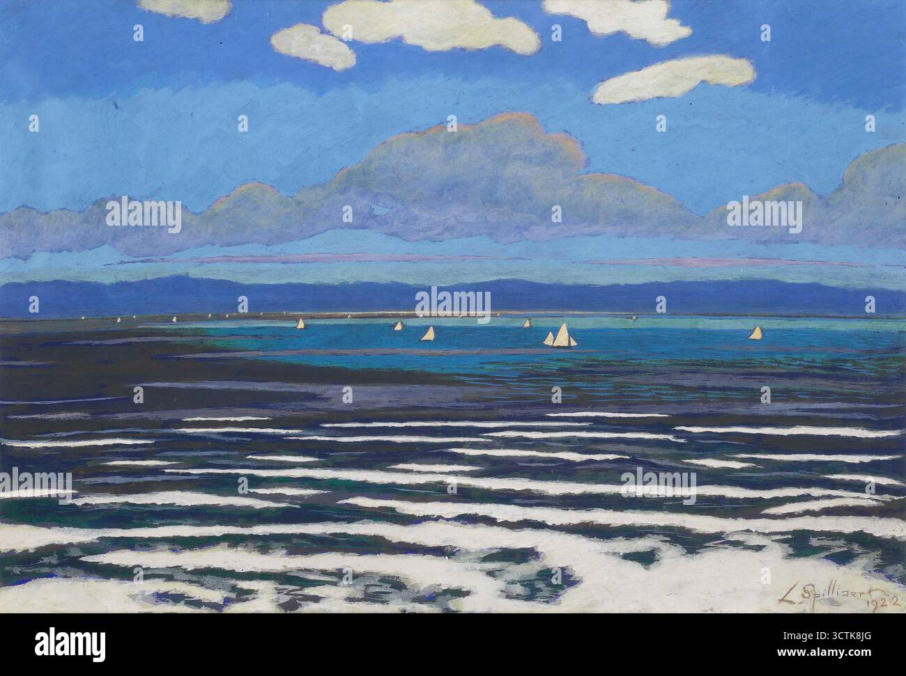 Seascape with White Sails, 1922. Private Collection Stock Photo - Alamy