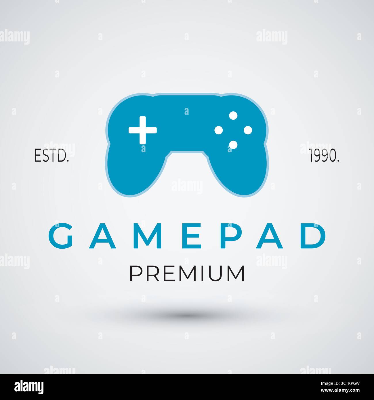 Flat gaming controller logo design illustration Stock Vector