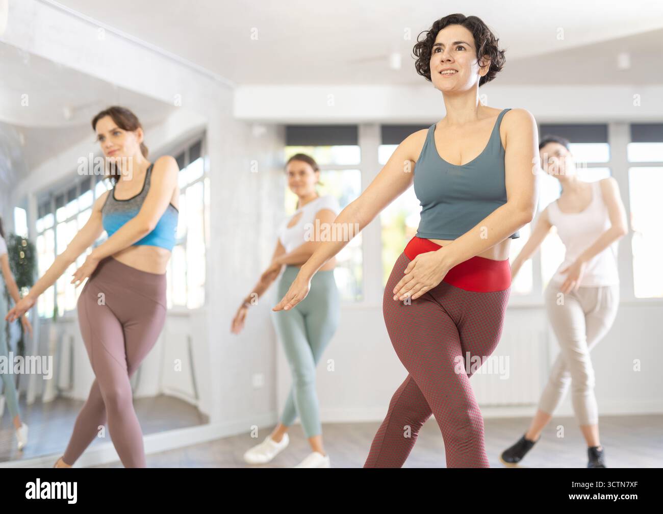 Funk jazz dancers practicing dance moves in studio Stock Photo