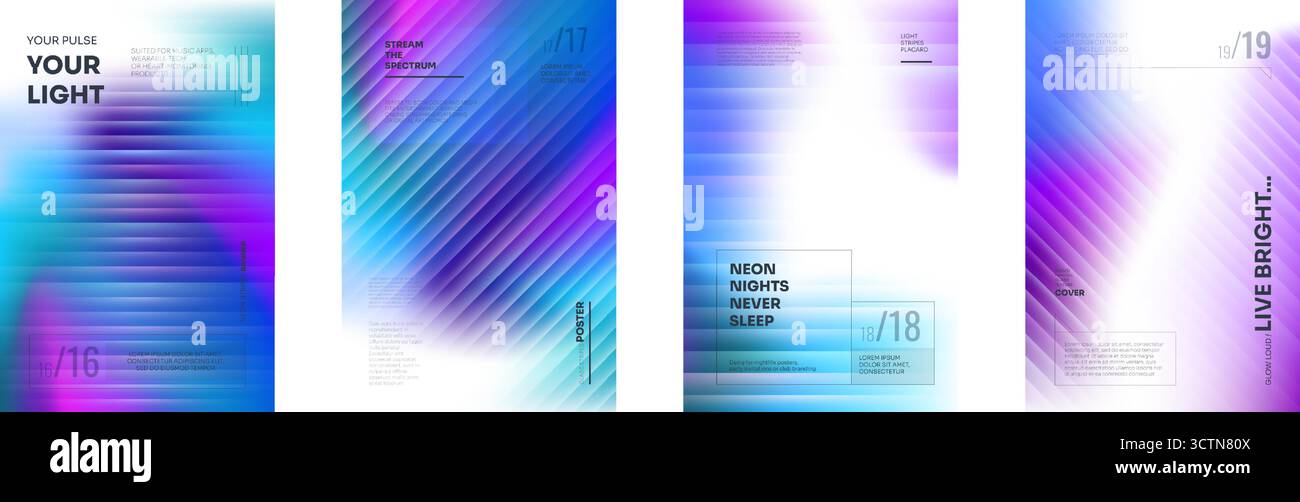 Holographic ribbed glass gradient with prismatic ripple texture. Neon ...