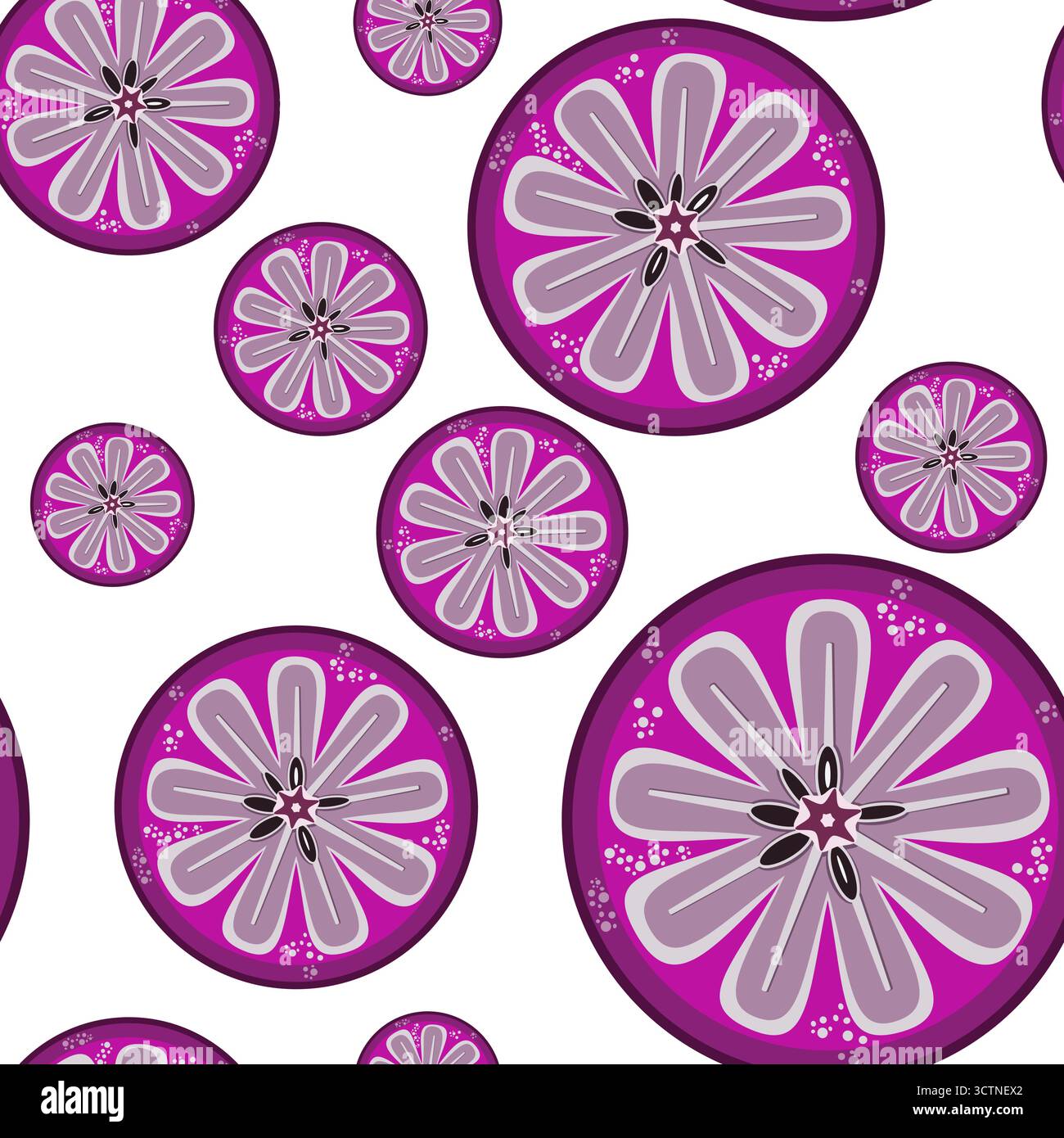 Star apple slices seamless tropical pattern vector illustration Stock Vector