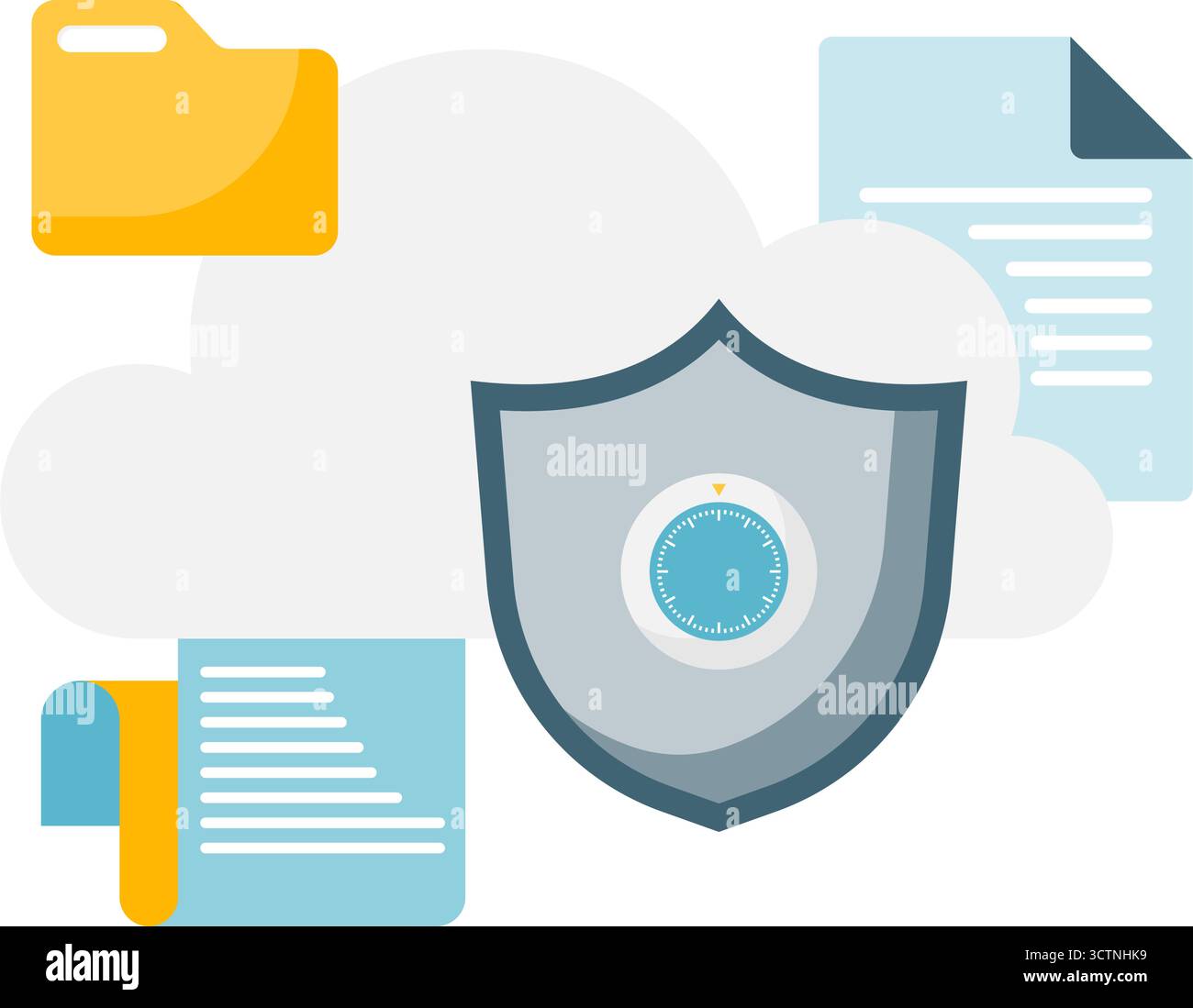 cloud storage security Stock Vector