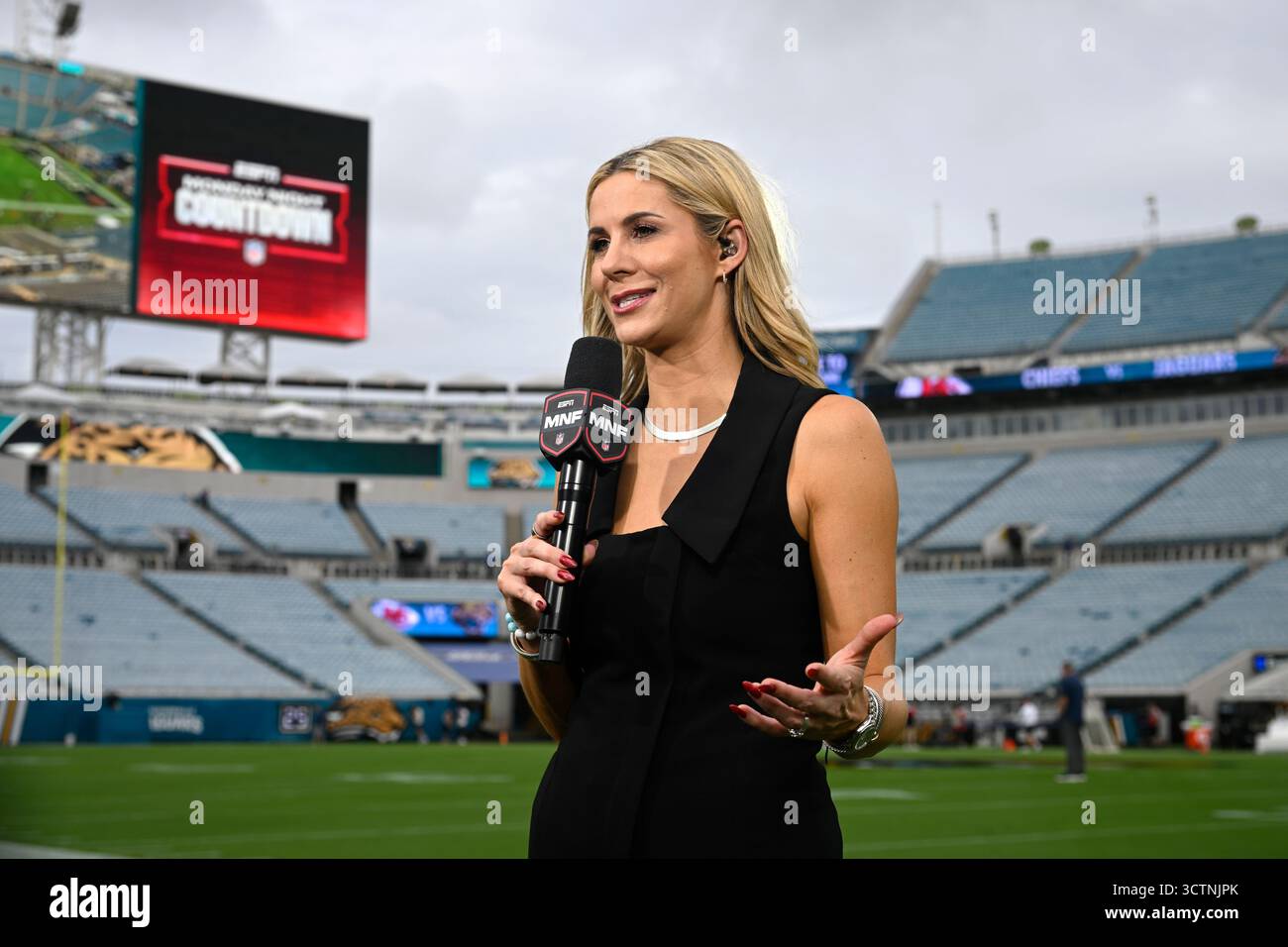 ESPN Monday Night Football sideline reporter Laura Rutledge broadcasts ...