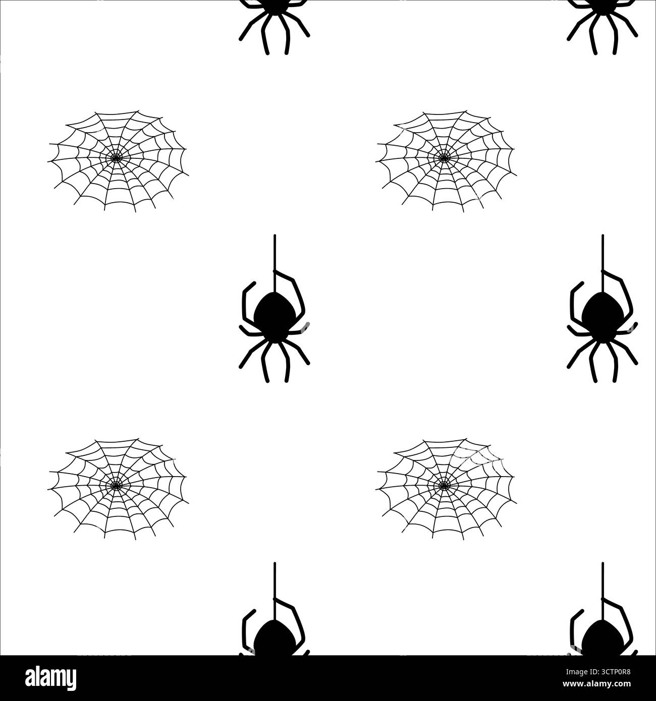 Spiders and webs pattern in black and white design for creative projects Stock Vector