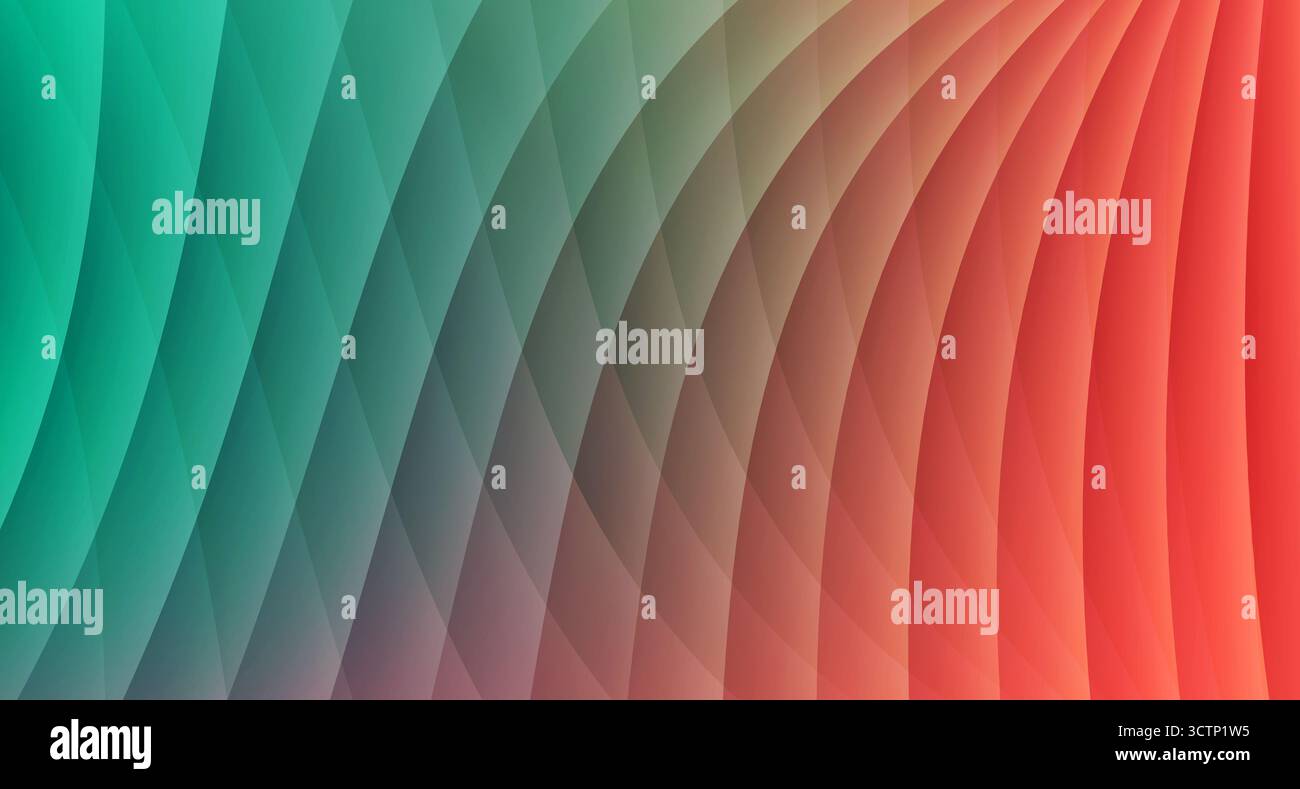 Abstract gradient wave pattern. Digital artwork featuring an abstract wave pattern with overlapping curved shapes. Creating a dynamic and eye-catching Stock Photo