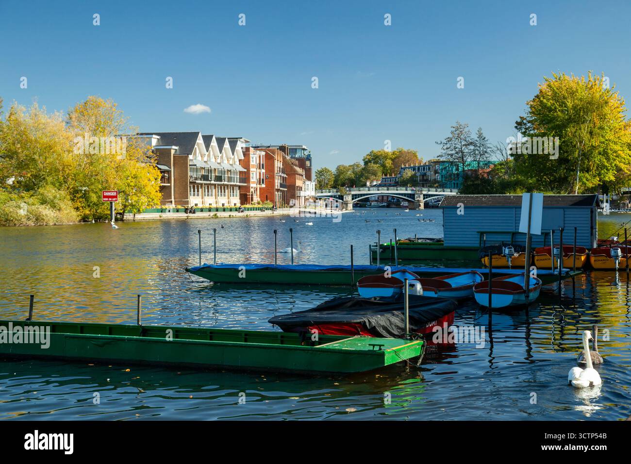 Autumn day on river Thames in Windsor, Berkshire, England. Stock Photo