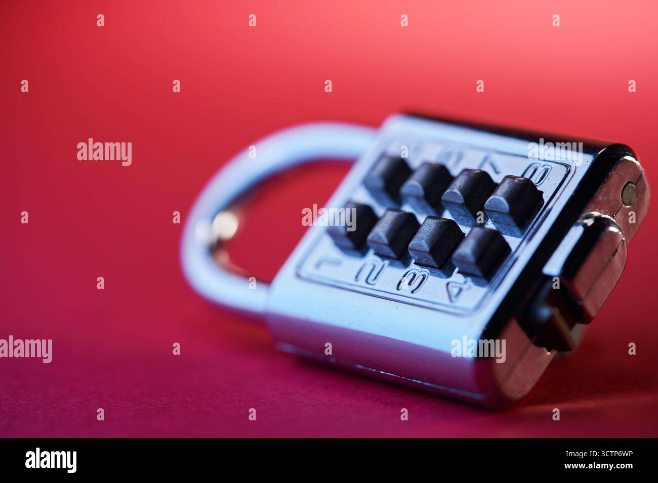Lock padlock with number security code Stock Photo