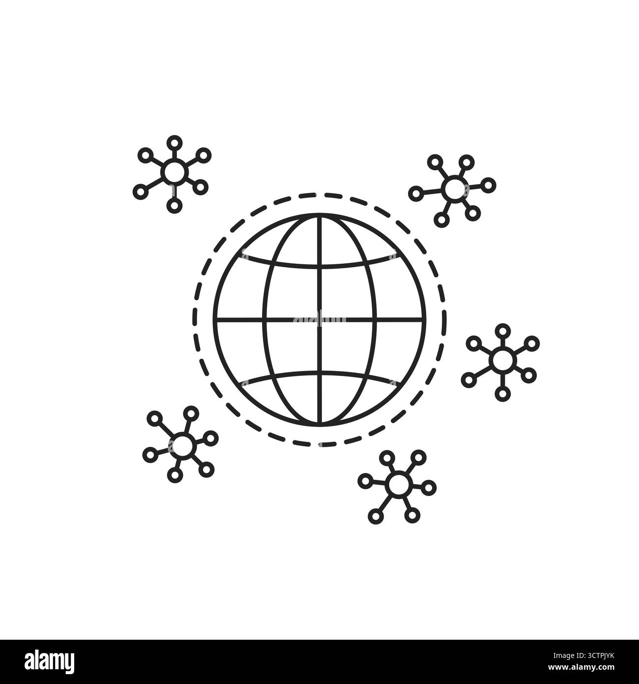 abstract planet earth with virus protection Stock Vector