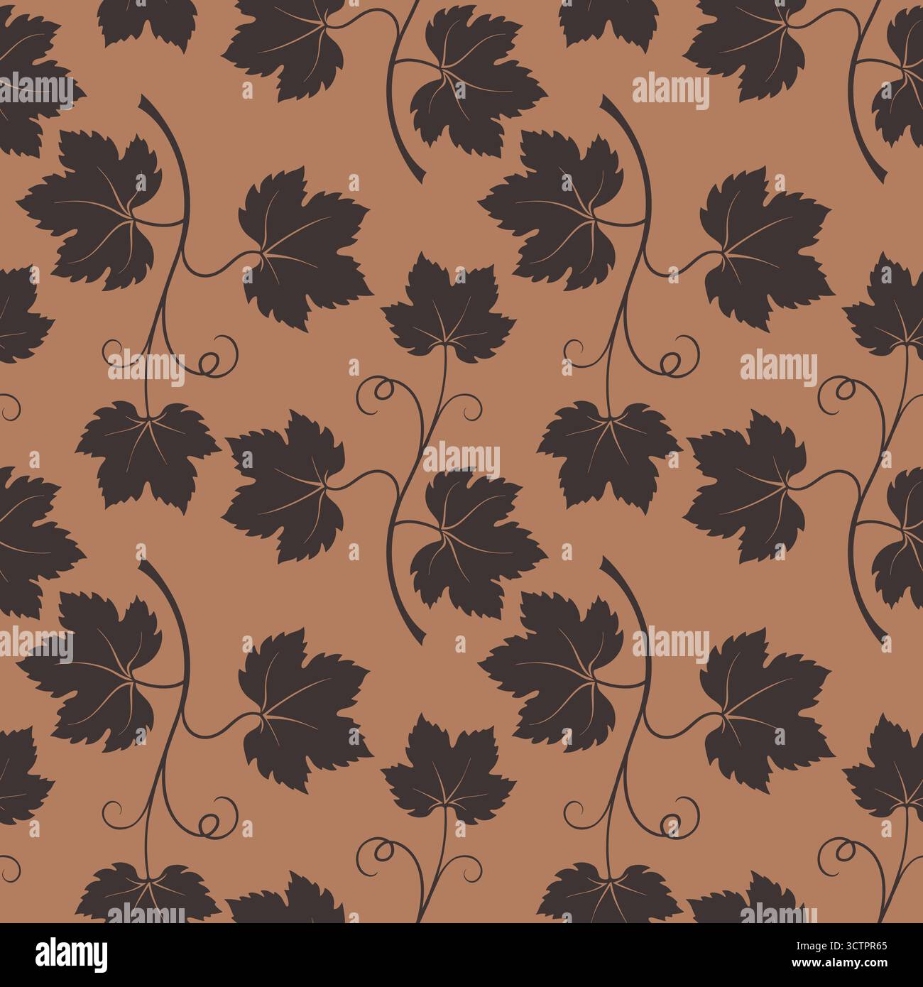 Grapevine Pattern Grape vine pattern, dark brown silhouette of vine on chocolate brown ...
