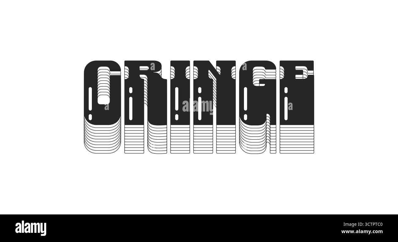 Cringe bold black viral internet slang typography Stock Vector