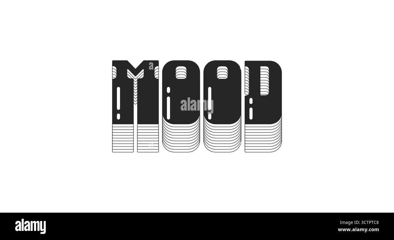 Mood bold black viral internet slang typography Stock Vector