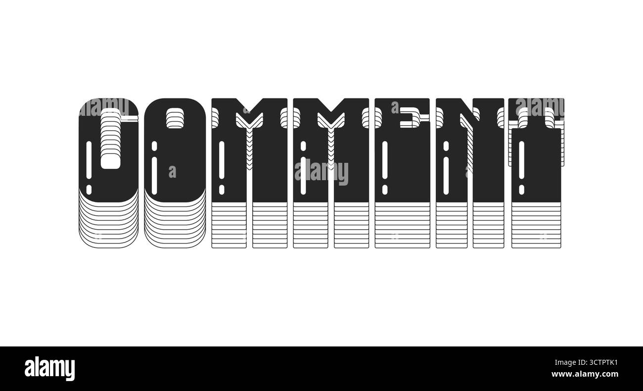 Comment bold black viral internet button typography Stock Vector