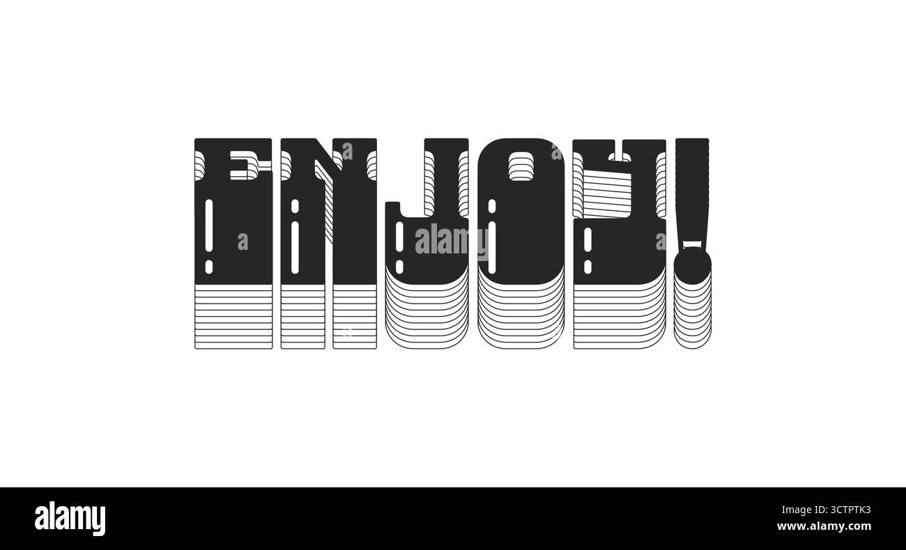 Enjoy bold black viral internet button typography Stock Vector