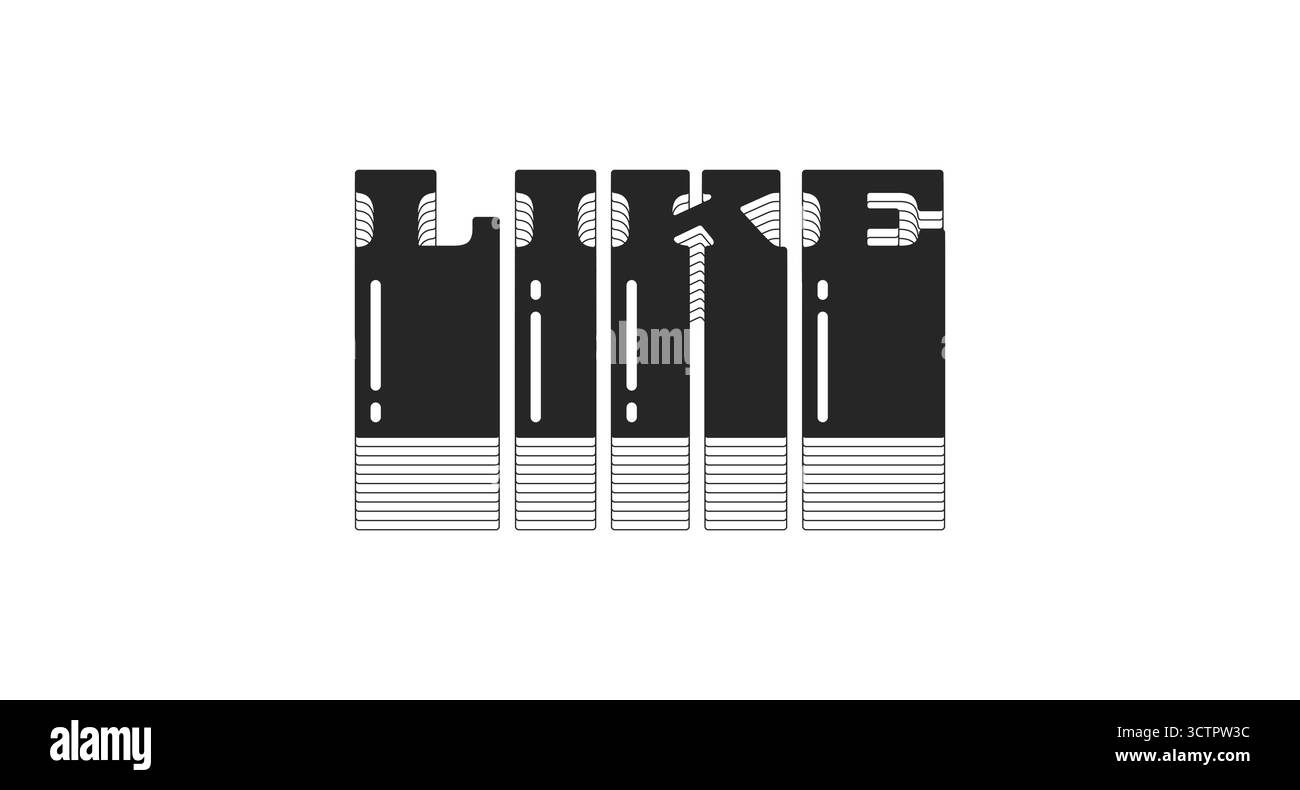 Like bold black viral internet button typography Stock Vector
