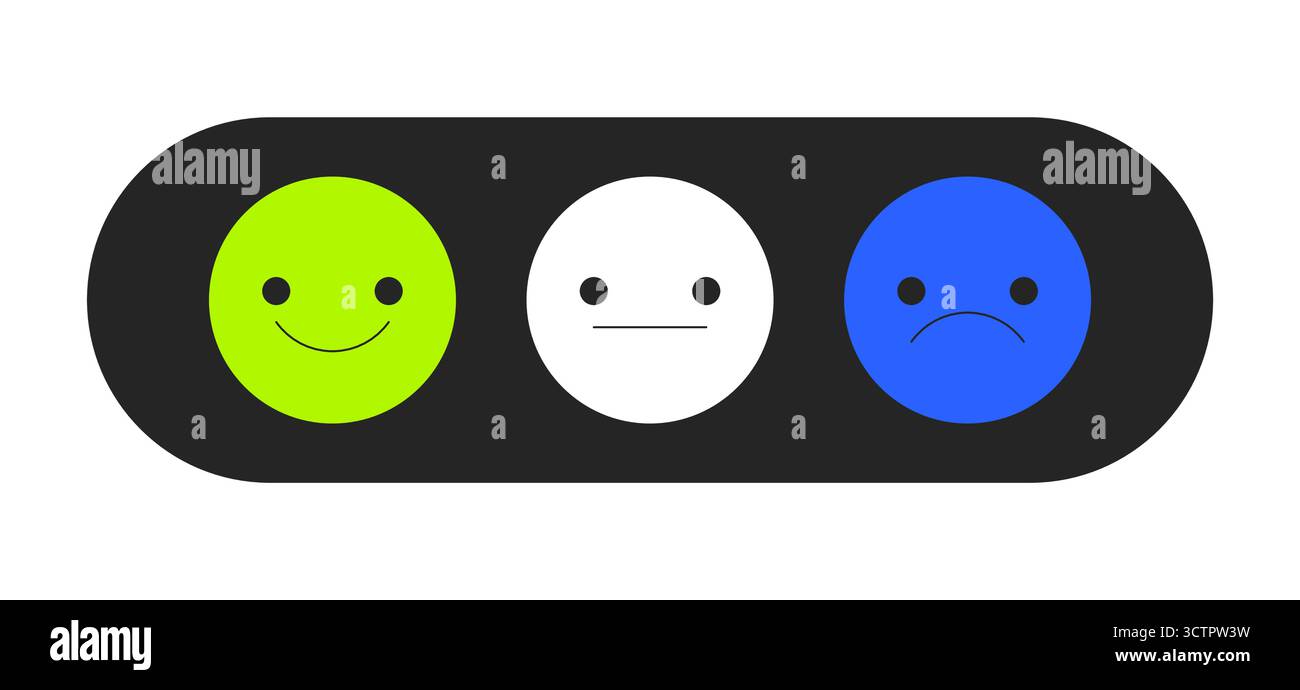 Customer feedback face icons 2D cartoon object Stock Vector