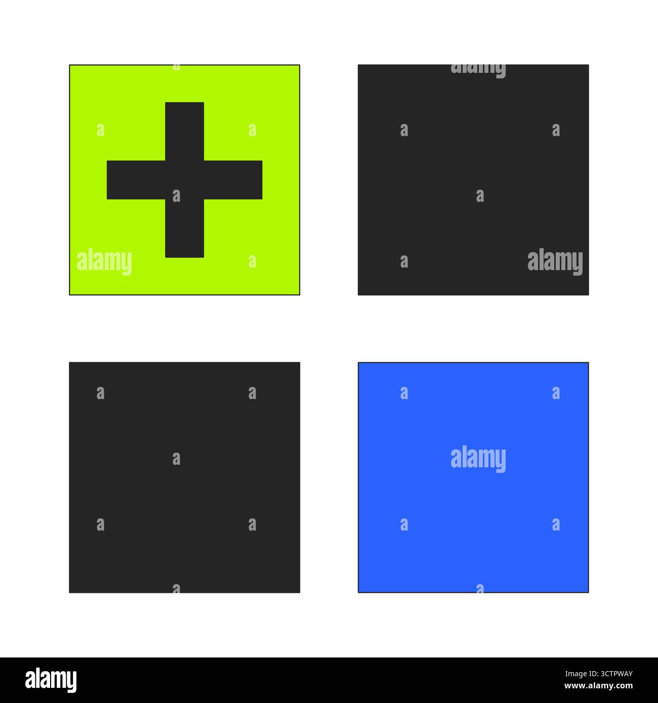 Plus sign and solid blocks 2D cartoon object Stock Vector Image & Art ...