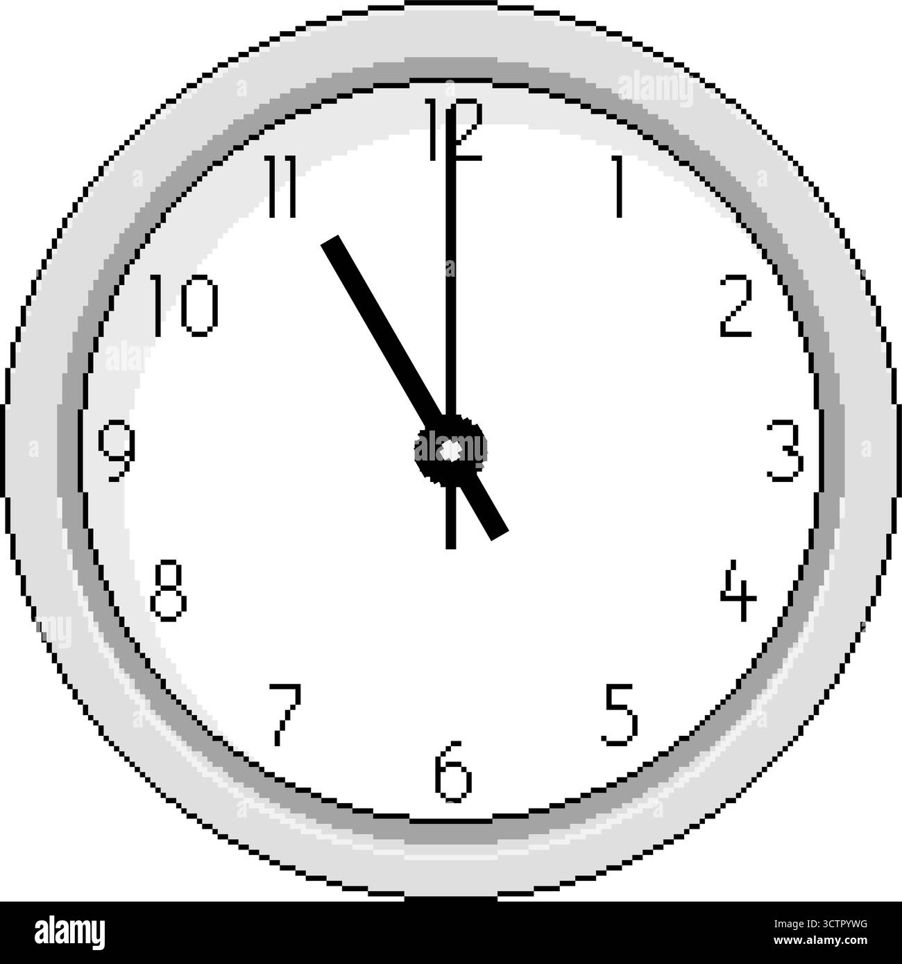 Pixel art clock eleven Stock Vector Images - Alamy