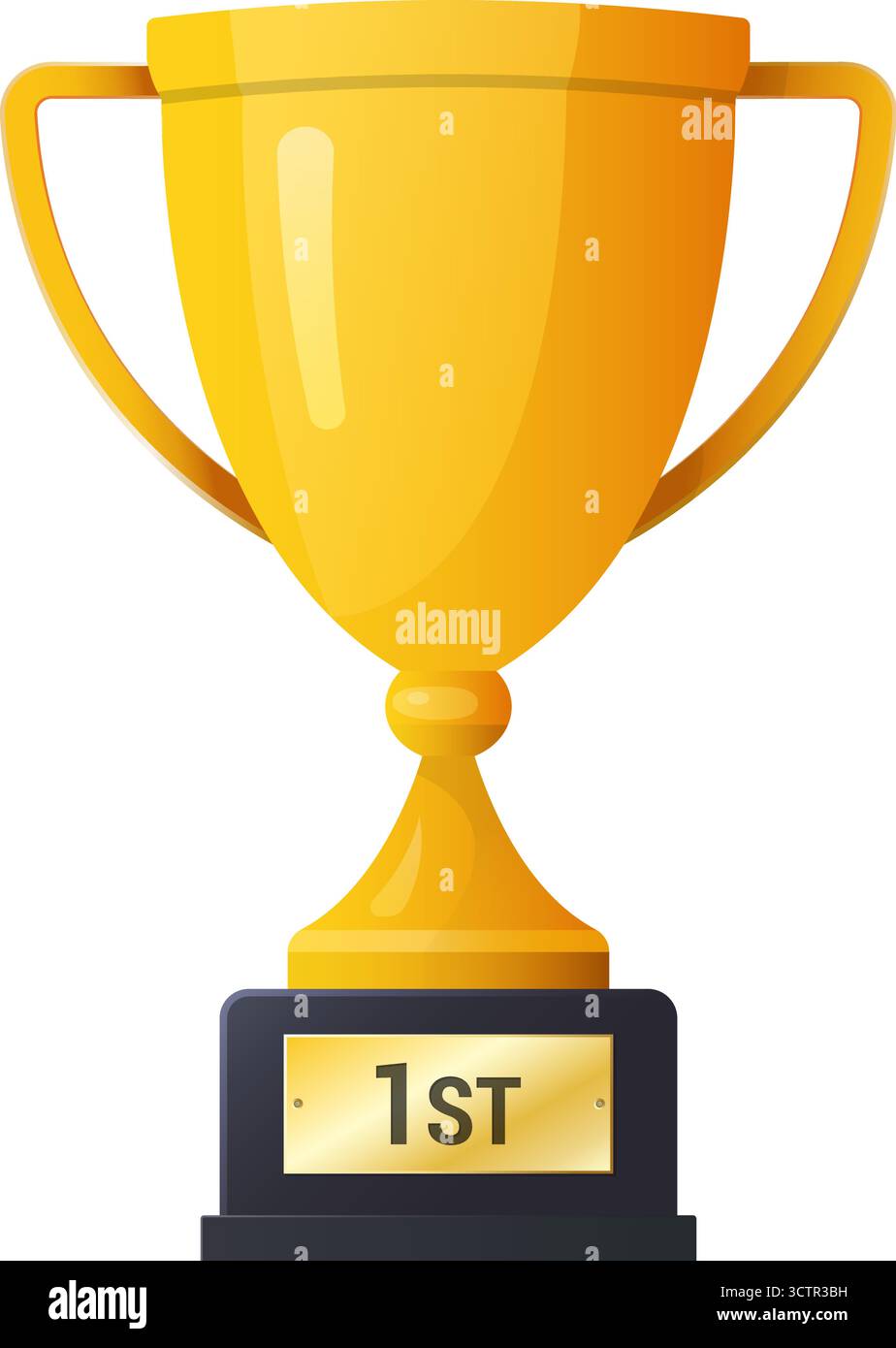 Golden trophy cup vector on transparent background Stock Vector