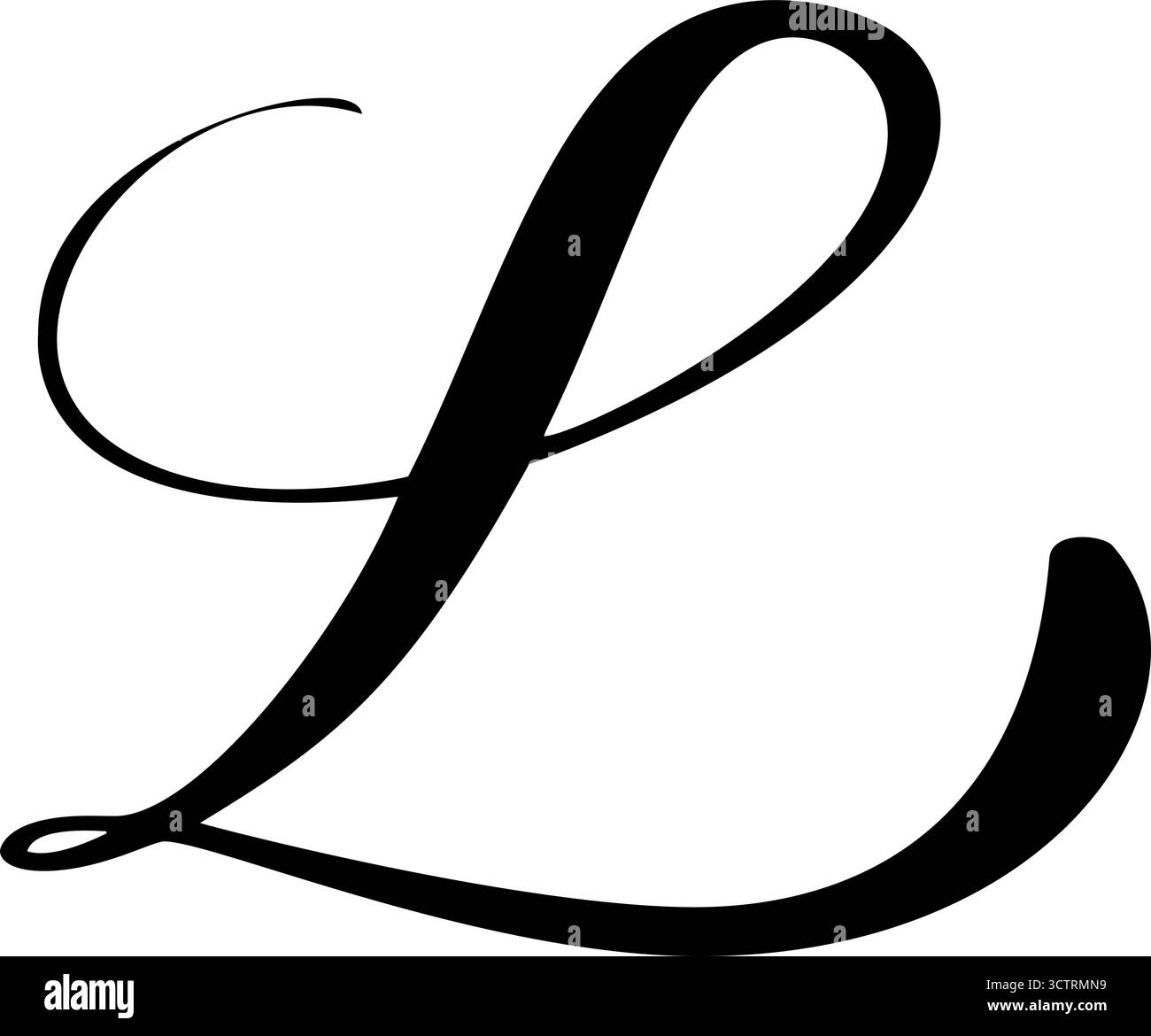 Vector calligraphy hand drawn letter L icon logo. Script font ...