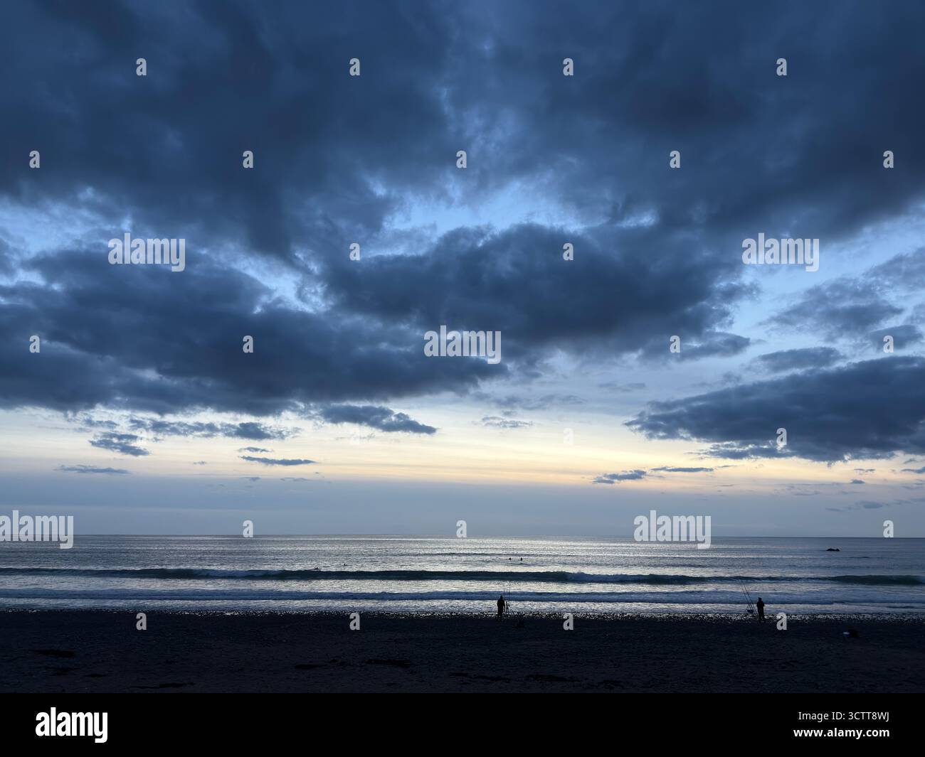 Clouds at Dusk over  Widemouth Bay, near Bude, North Cornwall, UK - Smartphone Captured Stock Image