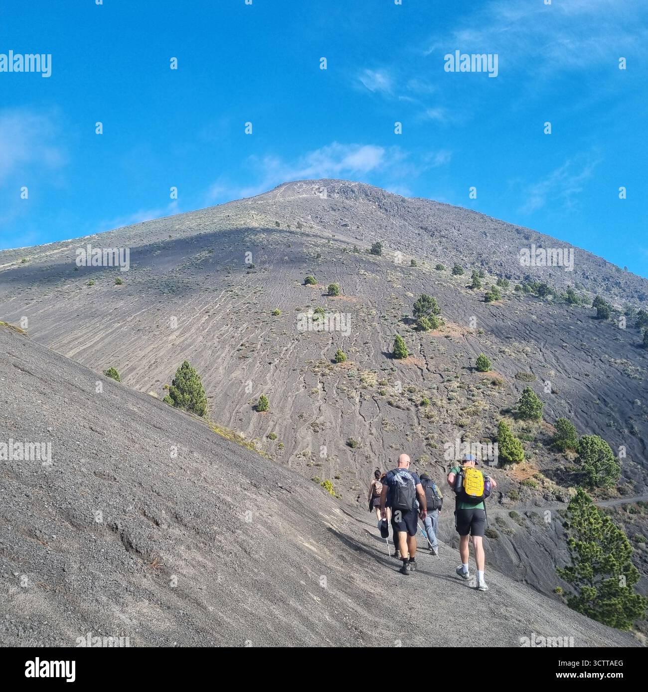 mountain climb / hike acatenango volcano, Fuego Eruption in Guatemala - Smartphone Captured Stock Image