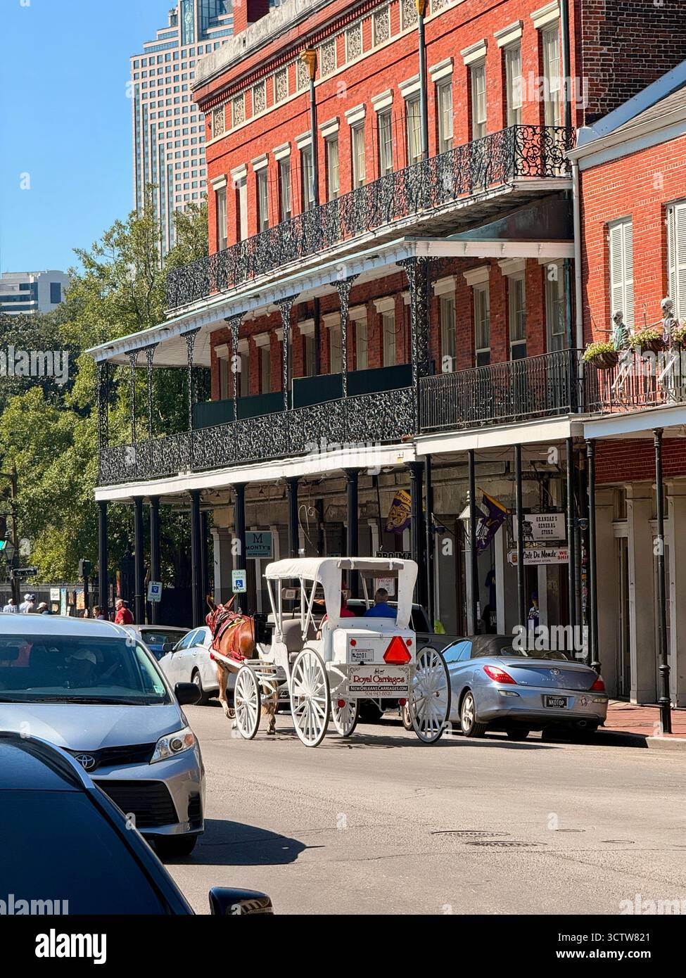 Monty’s on the Square restaurant and historic building in the French Quarter, New Orleans - Smartphone Captured Stock Image