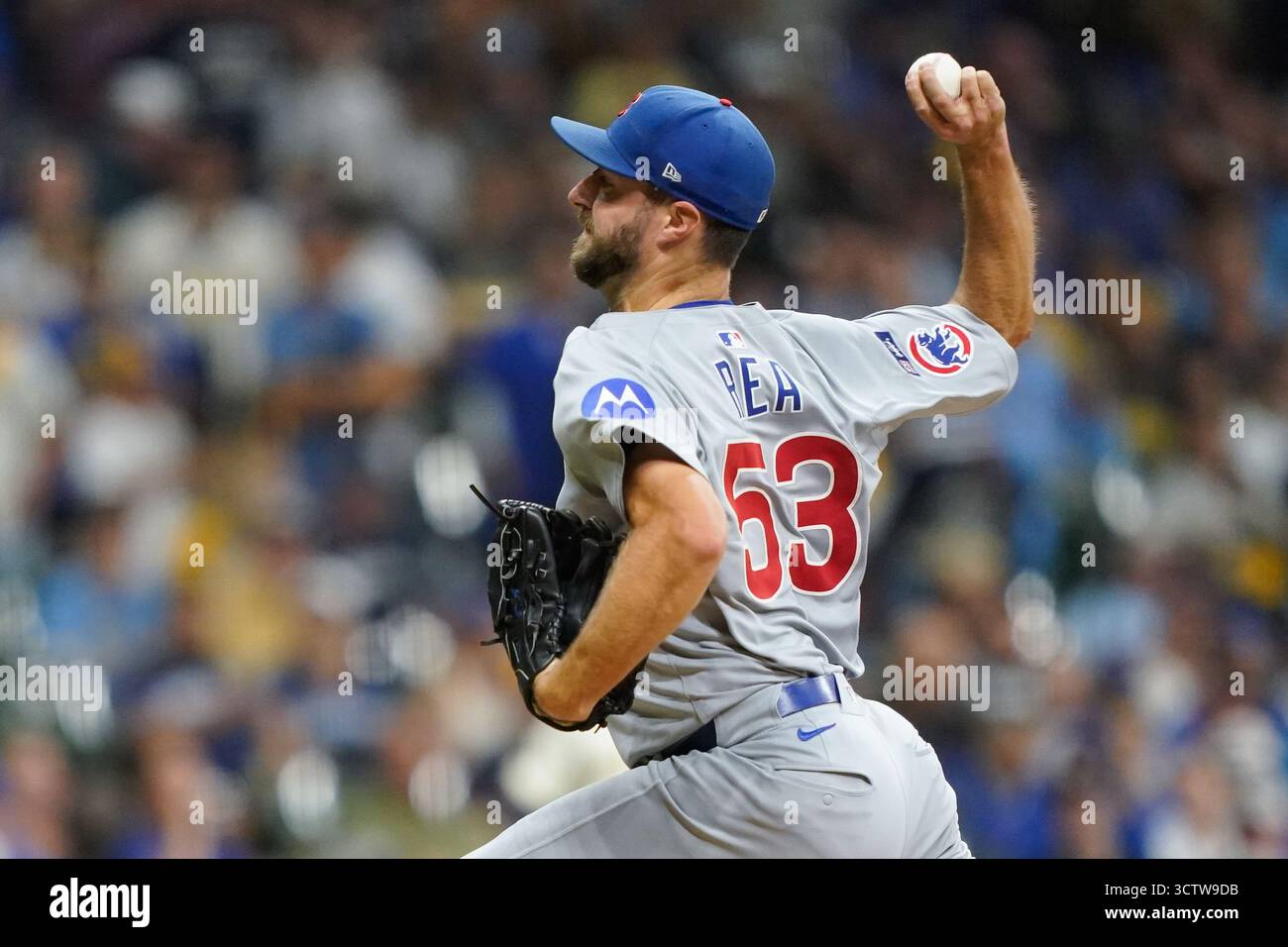 Chicago Cubs pitcher Colin Rea throws during the eighth inning in Game ...