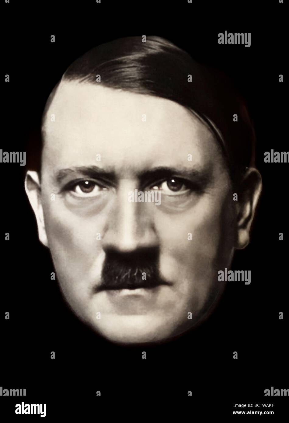 Adolf Hitler face only dramatic portrait dark studio background for ...
