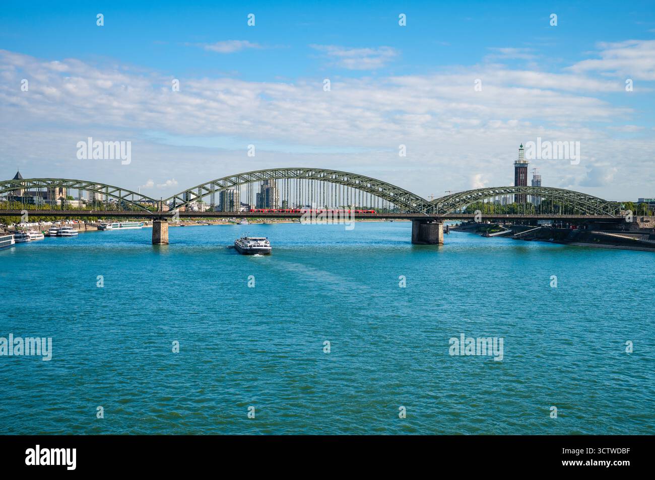 Hohenzollern Bridge over the Rhine River in Cologne, Germany Stock Photo