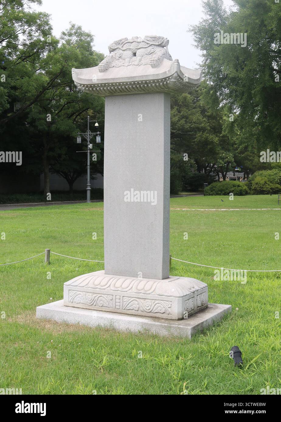 Rectangular Rocks Monument A photograph of the replica of the Pukkwan Victory Monument ...