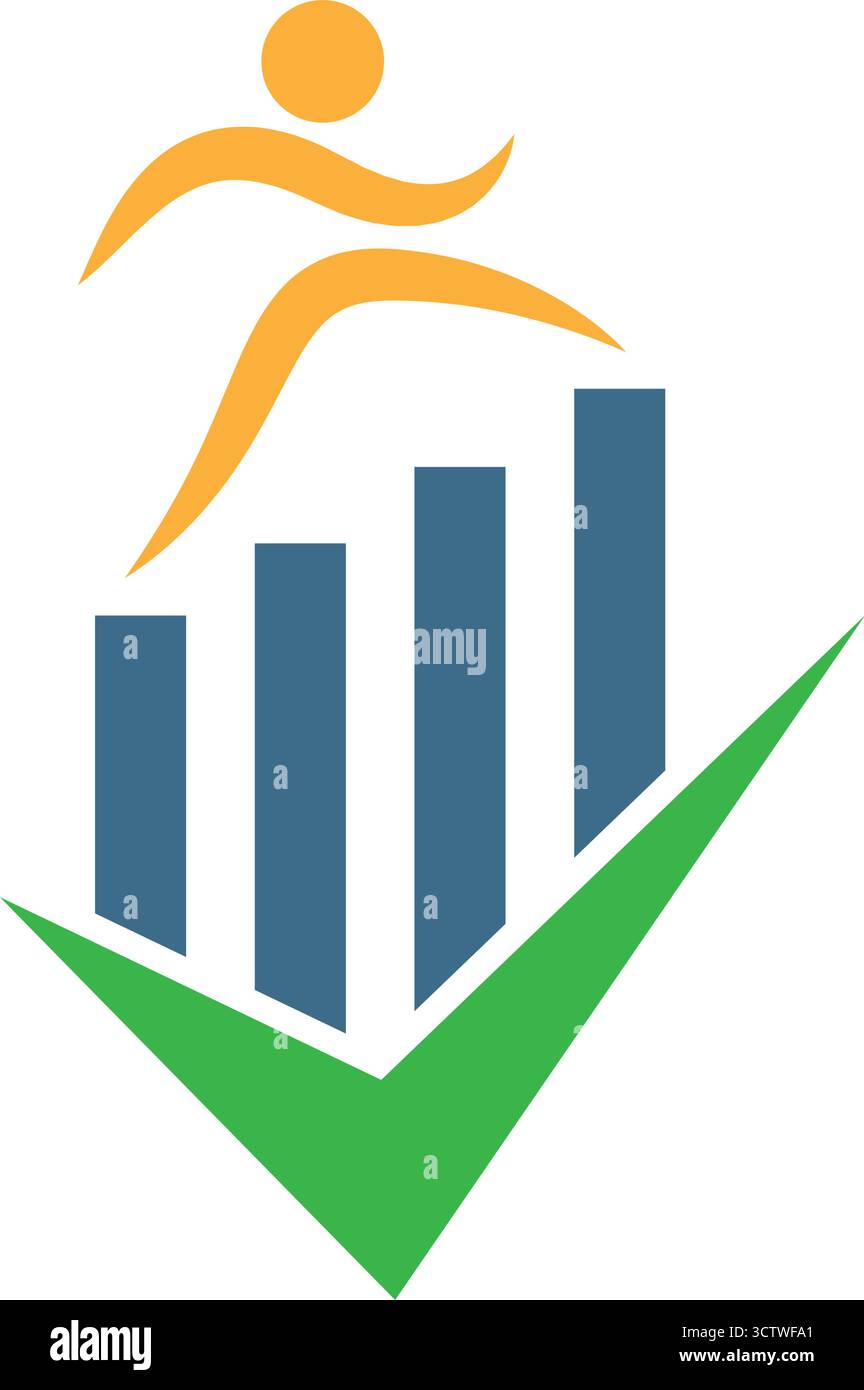 Business growth chart logo design Stock Vector