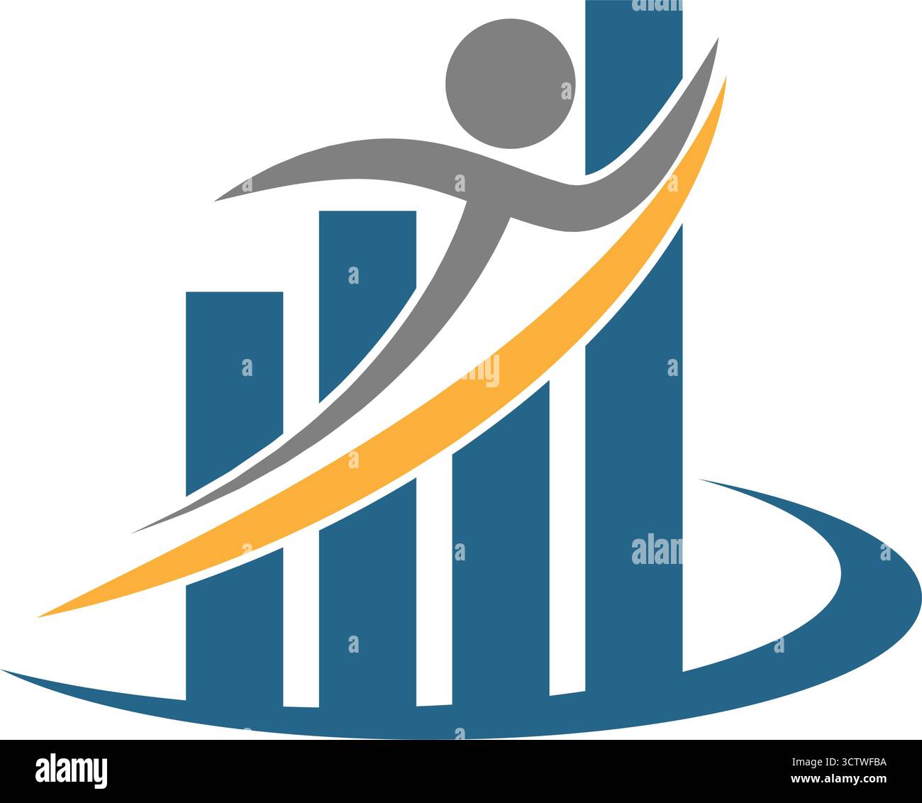 Business growth chart logo design Stock Vector