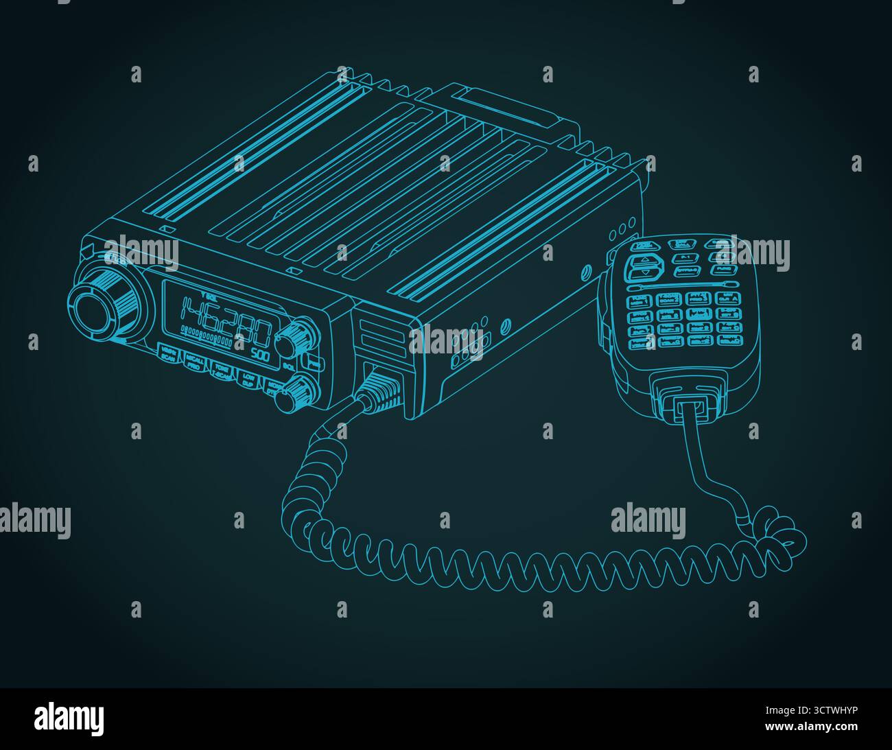 VHF and UHF transceiver stylized vector illustration Stock Vector Image ...