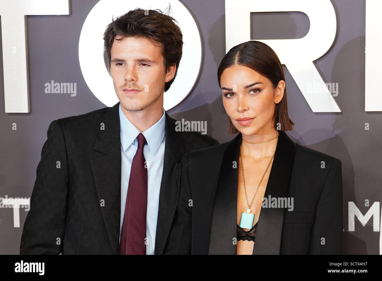 Cruz Beckham and Jackie Apostel attending the world premiere of the