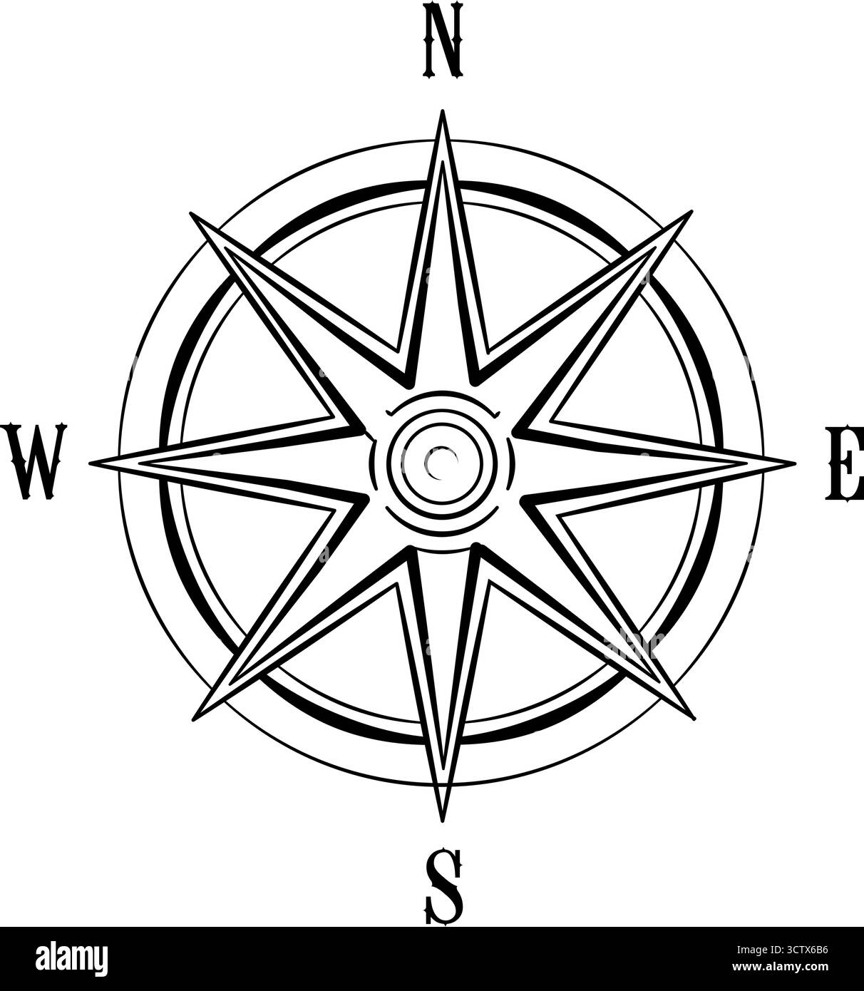 compass rose navigation outline vector icon Stock Vector Image & Art ...