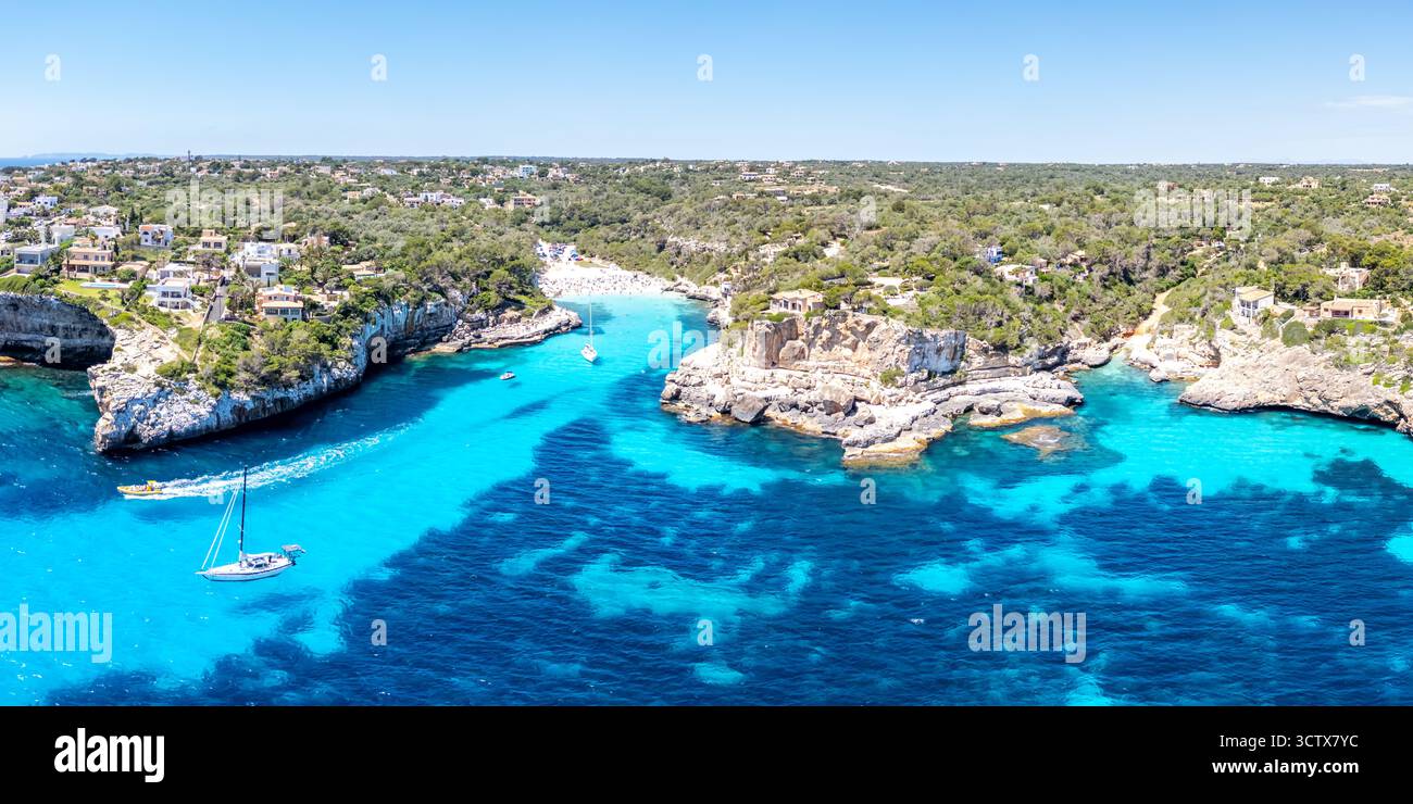 Aerial View Photo Of Cala Llombards Beach On Mallorca Island Panorama aerial-view-photo-of-cala-llombards-beach-on-mallorca-island-panorama