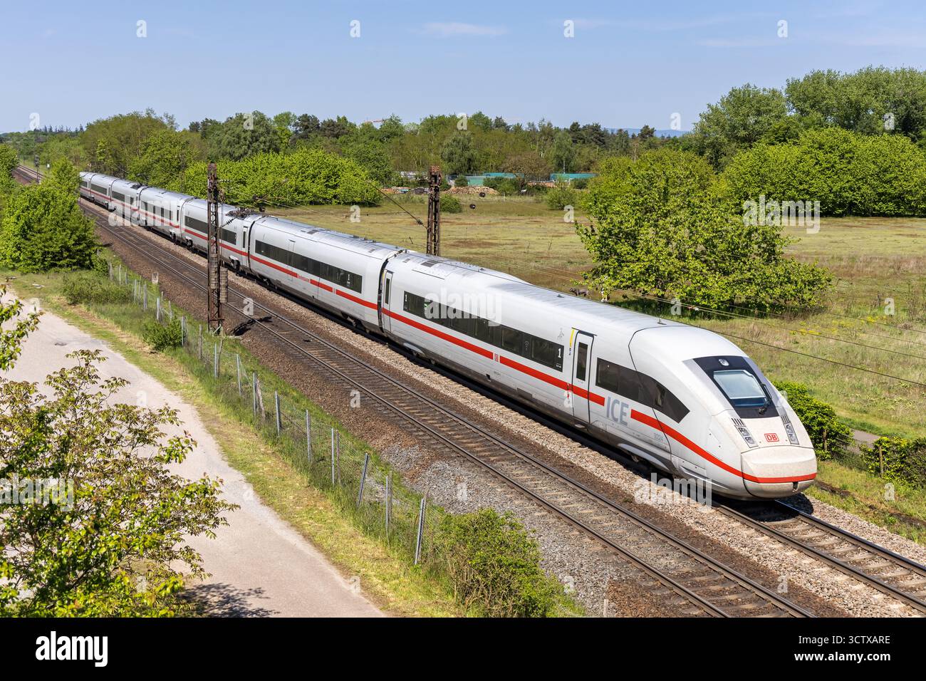 Wiesental, Germany - April 28, 2025: ICE 4 high-speed train of Deutsche ...
