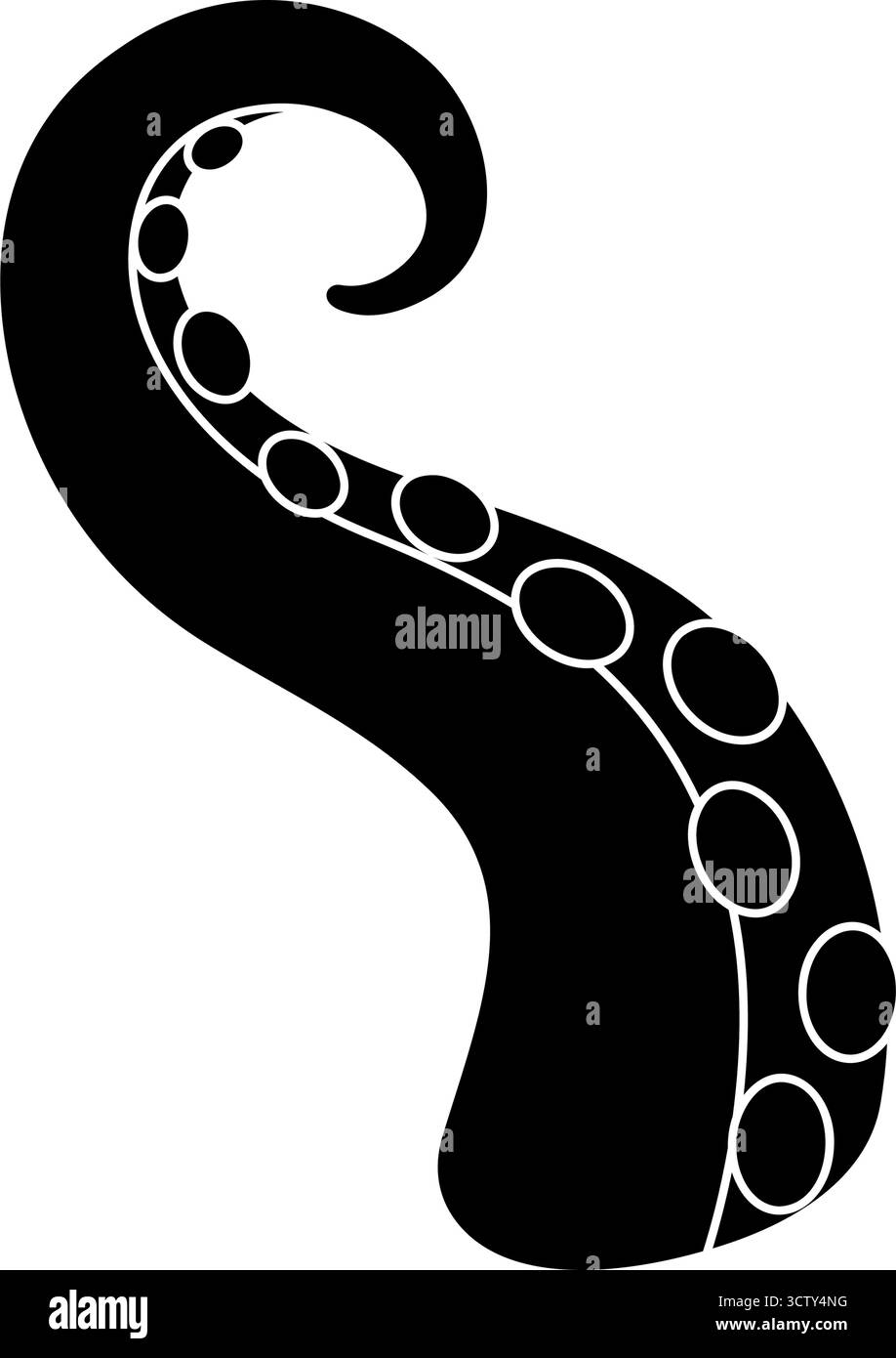 Octopus tentacle with suction cups. Vector illustration for tattoos ...