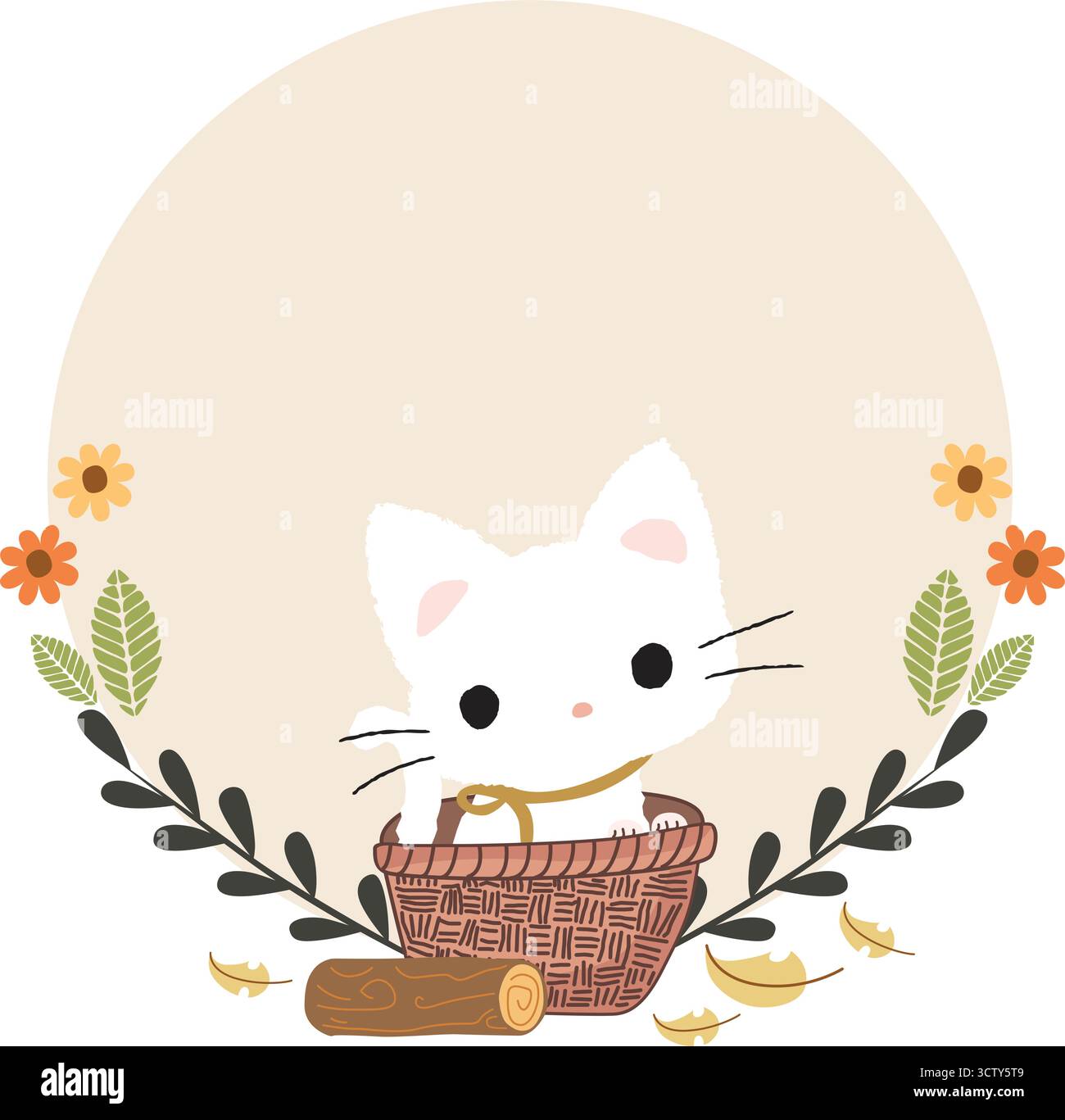 Cute Hand Drawn Cat Doodle Illustration and pattern Stock Vector