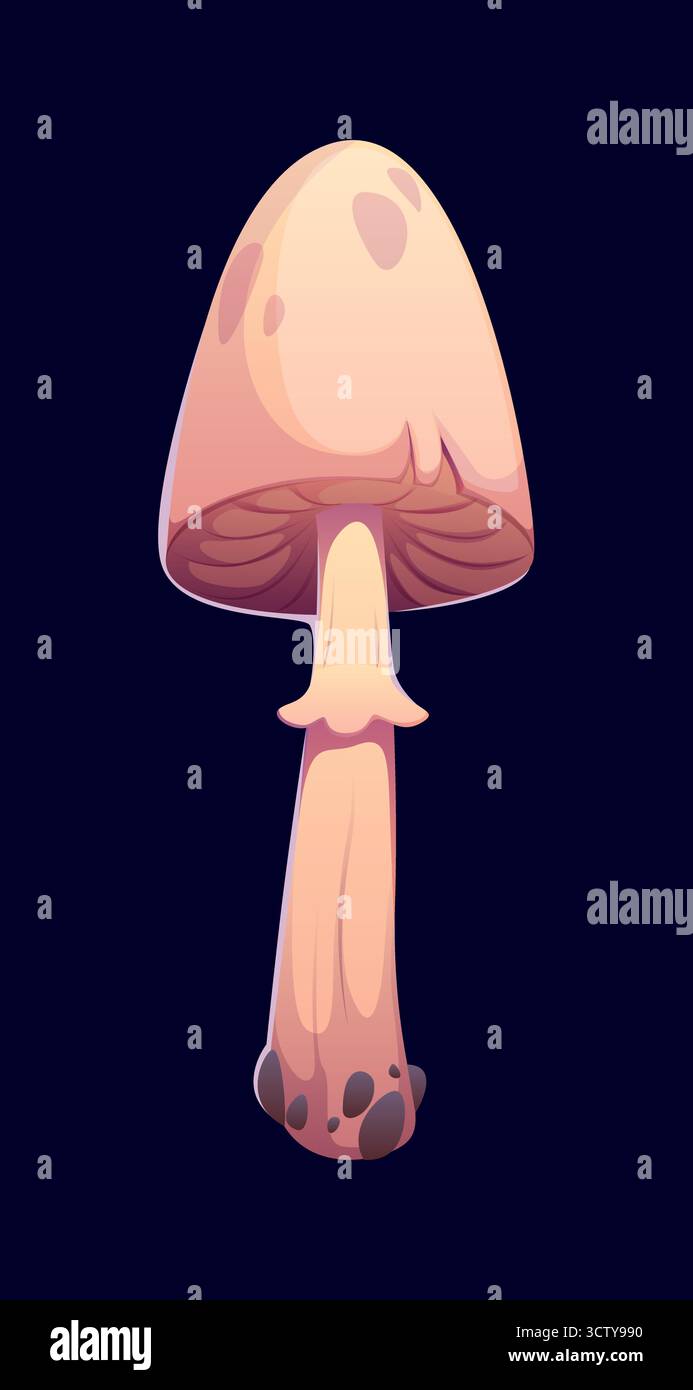 Cartoon Halloween enchanted mushroom toadstool Stock Vector