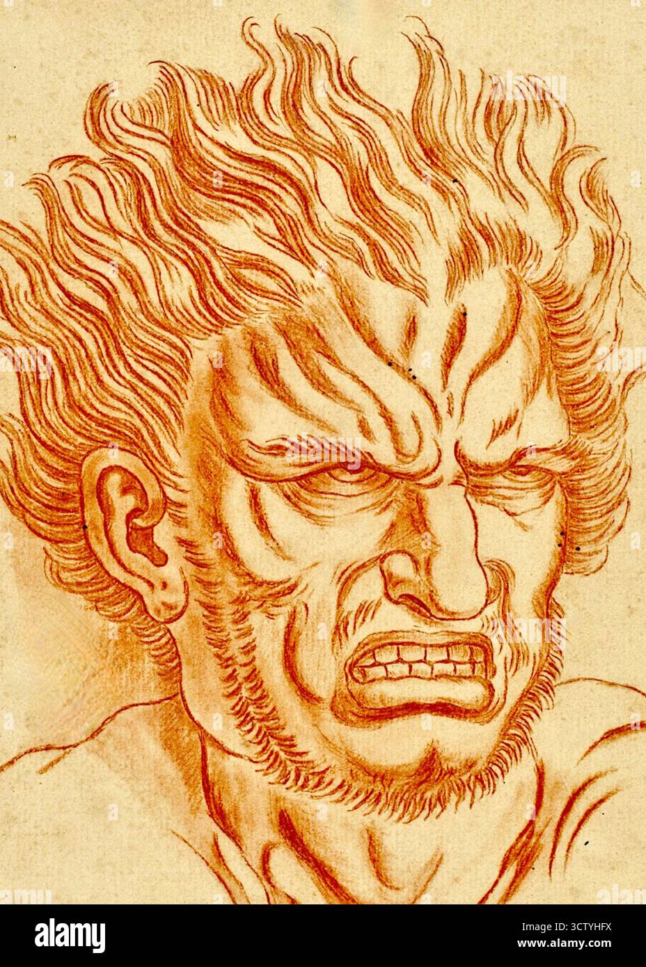 Eduardus Jacobus - Facial Study of Human Emotions - 1700's - Despair Stock Photo