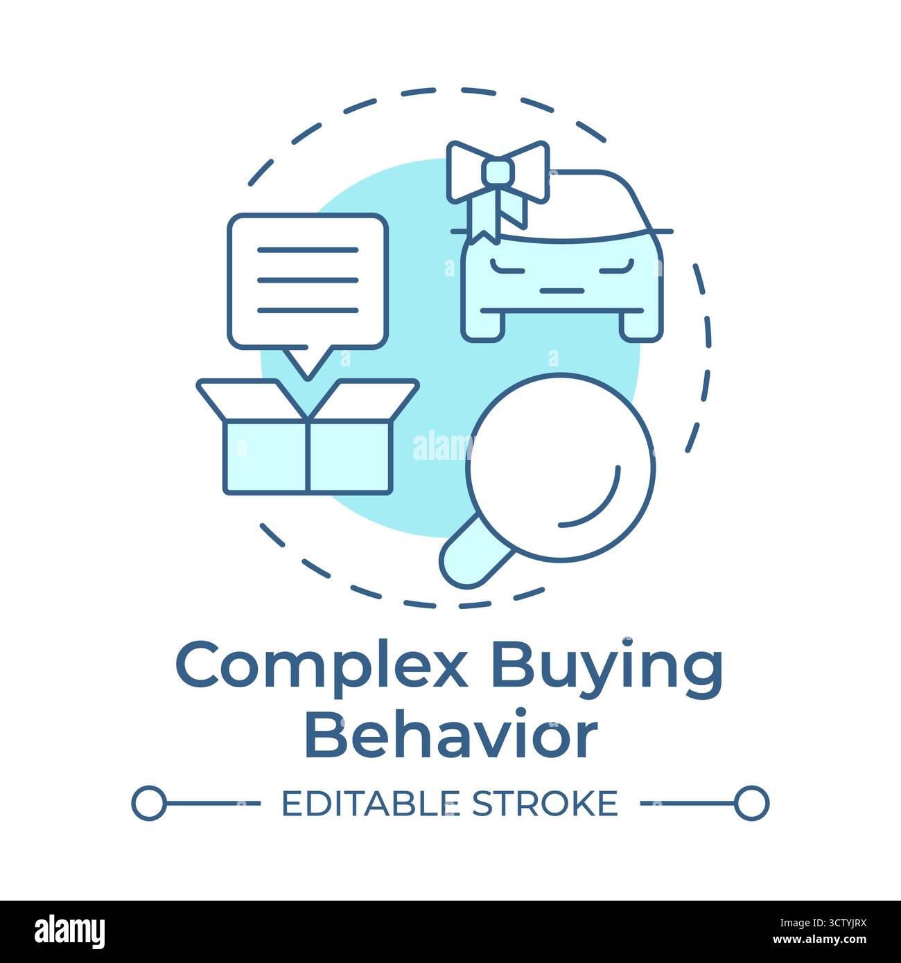 Complex buying behavior soft blue concept icon Stock Vector