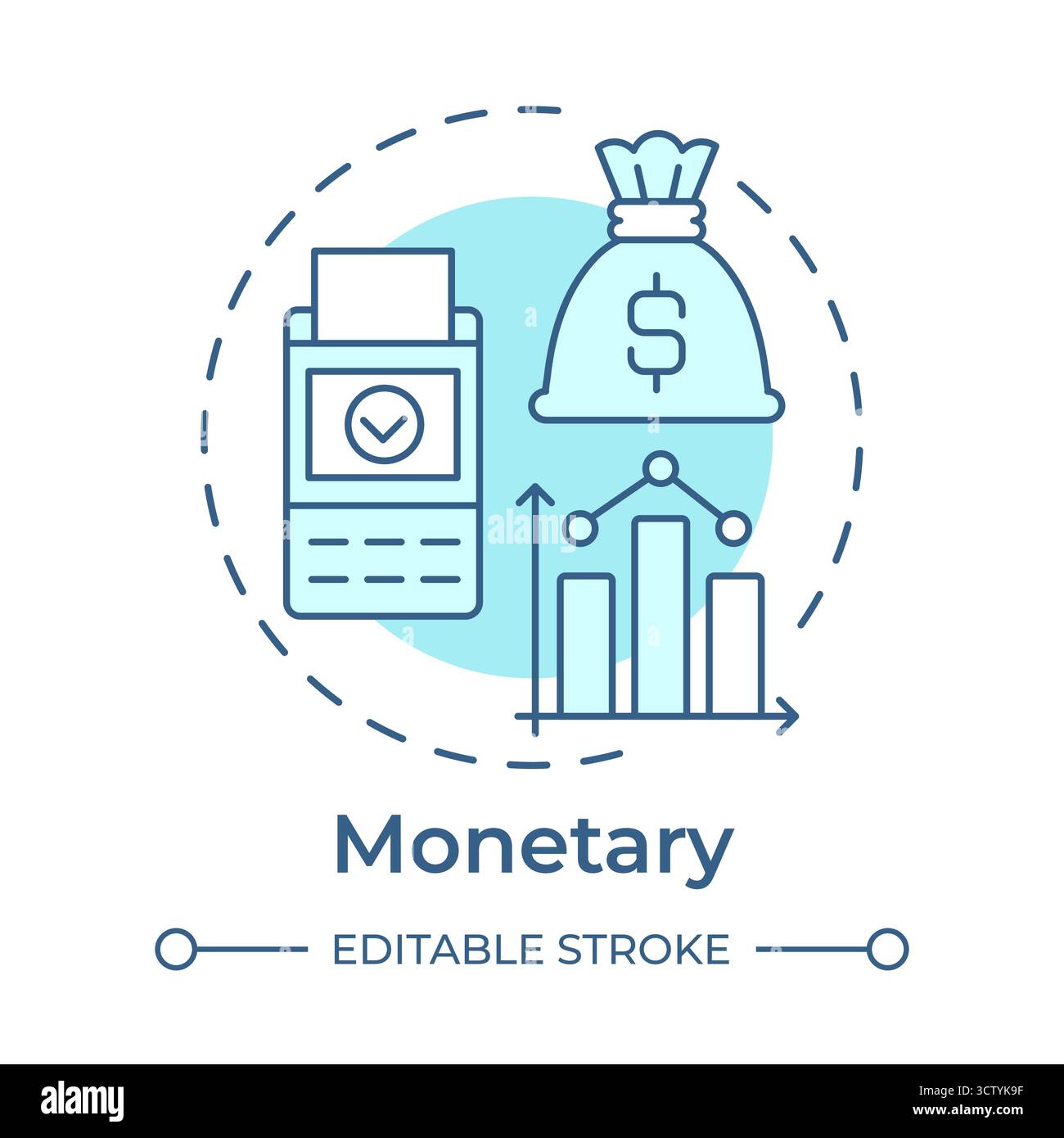 Monetary soft blue concept icon Stock Vector
