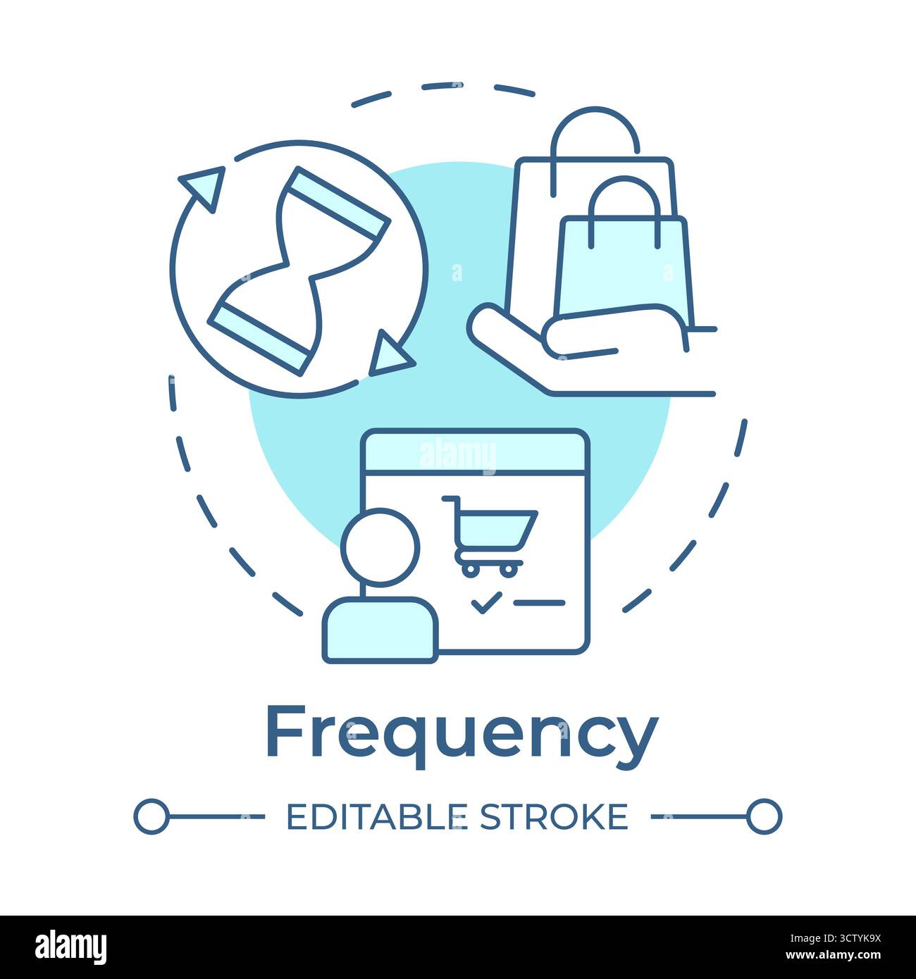 Frequency soft blue concept icon Stock Vector