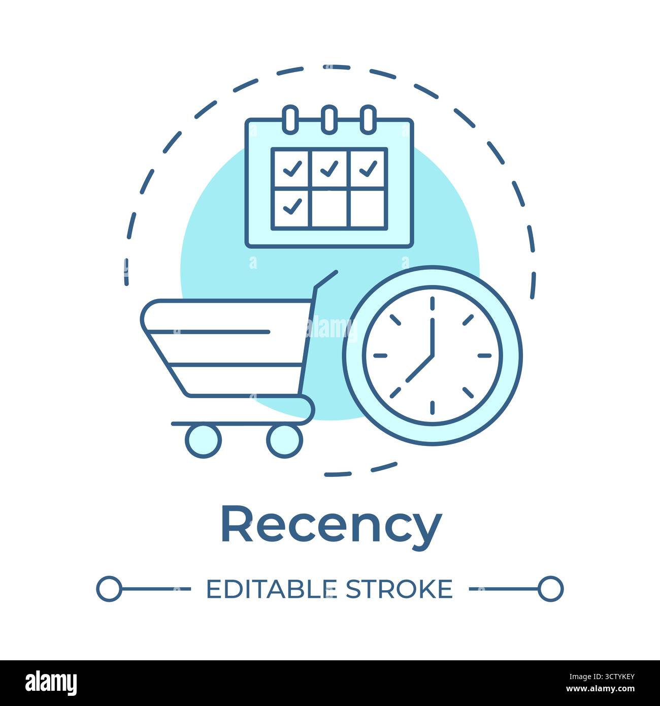 Recency soft blue concept icon Stock Vector